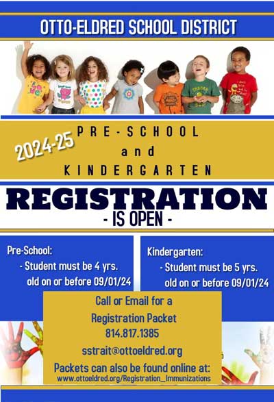 Pre-K and Kindergarten Registration flyer